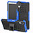 Coque Contour Silicone et Plastique Housse Etui Mat avec Support pour Sony Xperia L3 Bleu