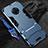 Coque Contour Silicone et Plastique Housse Etui Mat avec Support pour Vivo Nex 3 Bleu