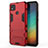 Coque Contour Silicone et Plastique Housse Etui Mat avec Support pour Xiaomi Redmi 9C Rouge