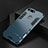 Coque Contour Silicone et Plastique Housse Etui Mat avec Support R01 pour Huawei Honor V20 Bleu