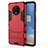 Coque Contour Silicone et Plastique Housse Etui Mat avec Support R01 pour OnePlus 7T Rouge