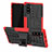 Coque Contour Silicone et Plastique Housse Etui Mat avec Support R01 pour Samsung Galaxy Note 10 5G Rouge