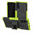 Coque Contour Silicone et Plastique Housse Etui Mat avec Support R01 pour Samsung Galaxy Note 10 5G Vert