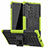 Coque Contour Silicone et Plastique Housse Etui Mat avec Support R01 pour Samsung Galaxy Note 10 Plus Vert