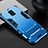 Coque Contour Silicone et Plastique Housse Etui Mat avec Support R01 pour Xiaomi Redmi Note 9 Pro Bleu Ciel