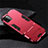 Coque Contour Silicone et Plastique Housse Etui Mat avec Support R02 pour Apple iPhone 11 Pro Rouge