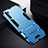 Coque Contour Silicone et Plastique Housse Etui Mat avec Support R02 pour Samsung Galaxy Note 10 5G Bleu Ciel