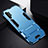 Coque Contour Silicone et Plastique Housse Etui Mat avec Support R02 pour Samsung Galaxy Note 10 Plus Bleu Ciel