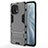 Coque Contour Silicone et Plastique Housse Etui Mat avec Support R02 pour Xiaomi Mi 11 5G Gris