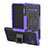 Coque Contour Silicone et Plastique Housse Etui Mat avec Support R03 pour Samsung Galaxy S10 Violet