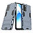 Coque Contour Silicone et Plastique Housse Etui Mat avec Support T01 pour Oppo A53s 5G Bleu