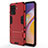 Coque Contour Silicone et Plastique Housse Etui Mat avec Support T01 pour Oppo F19 Pro Rouge