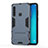 Coque Contour Silicone et Plastique Housse Etui Mat avec Support T01 pour Samsung Galaxy A9 (2018) A920 Bleu