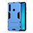 Coque Contour Silicone et Plastique Housse Etui Mat avec Support T01 pour Samsung Galaxy A9 (2018) A920 Bleu Ciel