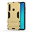 Coque Contour Silicone et Plastique Housse Etui Mat avec Support T01 pour Samsung Galaxy A9 Star Pro Or