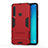 Coque Contour Silicone et Plastique Housse Etui Mat avec Support T01 pour Samsung Galaxy A9 Star Pro Rouge