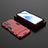 Coque Contour Silicone et Plastique Housse Etui Mat avec Support T02 pour Oppo A53s 5G Rouge