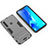 Coque Contour Silicone et Plastique Housse Etui Mat avec Support T02 pour Samsung Galaxy A9 (2018) A920 Gris