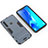 Coque Contour Silicone et Plastique Housse Etui Mat avec Support T02 pour Samsung Galaxy A9 Star Pro Bleu