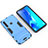 Coque Contour Silicone et Plastique Housse Etui Mat avec Support T02 pour Samsung Galaxy A9 Star Pro Bleu Ciel