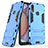 Coque Contour Silicone et Plastique Housse Etui Mat avec Support T02 pour Samsung Galaxy M01s Bleu