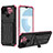 Coque Contour Silicone et Plastique Housse Etui Mat avec Support YF1 pour Realme C21 Rose Rouge