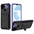 Coque Contour Silicone et Plastique Housse Etui Mat avec Support YF1 pour Realme C21 Violet