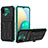 Coque Contour Silicone et Plastique Housse Etui Mat avec Support YF1 pour Samsung Galaxy A02 Vert