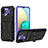 Coque Contour Silicone et Plastique Housse Etui Mat avec Support YF1 pour Samsung Galaxy A02 Violet