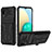 Coque Contour Silicone et Plastique Housse Etui Mat avec Support YF1 pour Samsung Galaxy M02 Noir