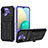 Coque Contour Silicone et Plastique Housse Etui Mat avec Support YF1 pour Samsung Galaxy M02 Violet