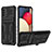 Coque Contour Silicone et Plastique Housse Etui Mat avec Support YF1 pour Samsung Galaxy M02s Noir