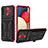 Coque Contour Silicone et Plastique Housse Etui Mat avec Support YF1 pour Samsung Galaxy M02s Rouge