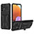 Coque Contour Silicone et Plastique Housse Etui Mat avec Support YF1 pour Samsung Galaxy M32 5G Noir