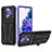 Coque Contour Silicone et Plastique Housse Etui Mat avec Support YF1 pour Samsung Galaxy S20 FE (2022) 5G Violet