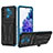 Coque Contour Silicone et Plastique Housse Etui Mat avec Support YF1 pour Samsung Galaxy S20 FE 4G Bleu