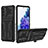 Coque Contour Silicone et Plastique Housse Etui Mat avec Support YF1 pour Samsung Galaxy S20 FE 4G Noir