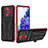 Coque Contour Silicone et Plastique Housse Etui Mat avec Support YF1 pour Samsung Galaxy S20 FE 4G Rouge