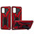 Coque Contour Silicone et Plastique Housse Etui Mat avec Support YF2 pour Samsung Galaxy S20 Plus Rouge