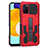 Coque Contour Silicone et Plastique Housse Etui Mat avec Support ZJ1 pour Samsung Galaxy A02s Rouge