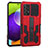 Coque Contour Silicone et Plastique Housse Etui Mat avec Support ZJ1 pour Samsung Galaxy A52 4G Rouge
