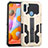 Coque Contour Silicone et Plastique Housse Etui Mat avec Support ZJ1 pour Samsung Galaxy M11 Or