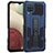 Coque Contour Silicone et Plastique Housse Etui Mat avec Support ZJ1 pour Samsung Galaxy M12 Bleu