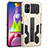 Coque Contour Silicone et Plastique Housse Etui Mat avec Support ZJ1 pour Samsung Galaxy M51 Or