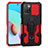 Coque Contour Silicone et Plastique Housse Etui Mat avec Support ZJ2 pour Xiaomi Redmi Note 11 4G (2021) Rouge