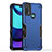 Coque Contour Silicone et Plastique Housse Etui Mat pour Motorola Moto E20 Bleu