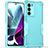 Coque Contour Silicone et Plastique Housse Etui Mat pour Motorola Moto G200 5G Cyan