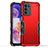 Coque Contour Silicone et Plastique Housse Etui Mat pour Motorola Moto G71s 5G Rouge