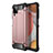 Coque Contour Silicone et Plastique Housse Etui Mat pour Samsung Galaxy M12 Or Rose