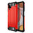 Coque Contour Silicone et Plastique Housse Etui Mat pour Samsung Galaxy M12 Rouge